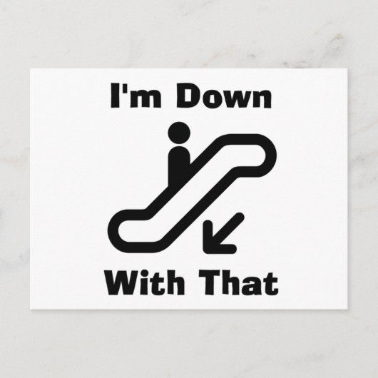 Ik ben omlaag met dat Briefkaart (Voorkant)