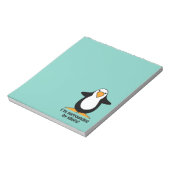 Ik ben omringd door idioten Funny Penguin Blauwgro Notitieblok (Linkerzijde)
