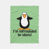 Ik ben omringd door idioten Funny Penguin | Groen Fleece Deken (Voorkant)