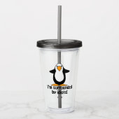 Ik ben omringd door Idiots Funny Penguin Acryl Drinkbeker (Voorkant)