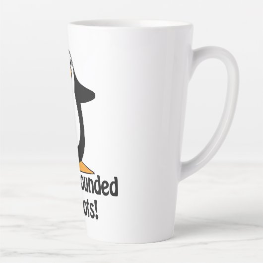 Ik ben omringd door Idiots Funny Penguin Cartoon Latte Mok (Rechts)
