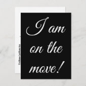 "Ik ben onderweg!" Adreswijzigingskaart Aankondigingskaart (Voorkant / Achterkant)