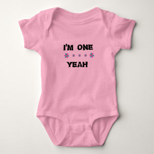 Ik ben One Baby Girl Pink Romper