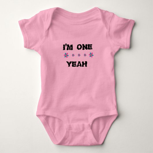 Ik ben One Baby Girl Pink Romper (Voorkant)