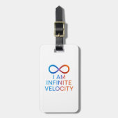IK BEN Oneindige Snelheid – Quantum Energie Design Bagagelabel (Voorkant verticaal)