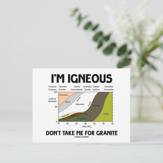 Ik ben onhandig, neem me niet mee voor graniet. briefkaart (Staand voorkant)