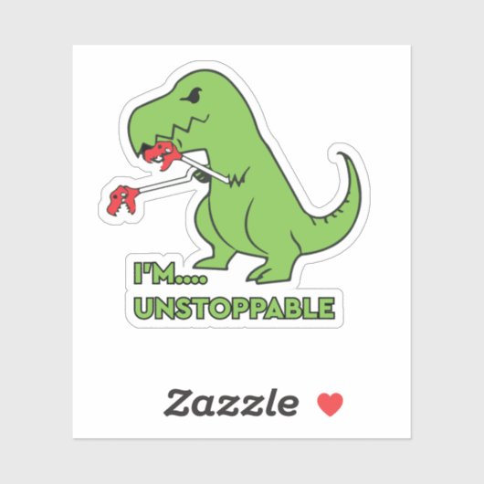 Ik ben onstuitbaar Funny Dino Sticker (Vel)