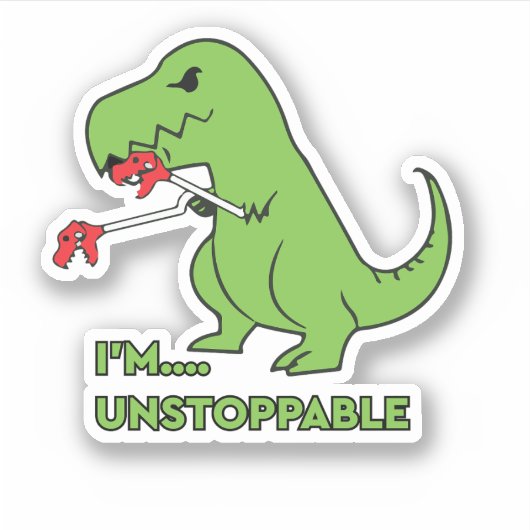 Ik ben onstuitbaar Funny Dino Sticker (Voorkant)