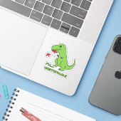 Ik ben onstuitbaar Funny Dino Sticker (Laptop met iPhone)