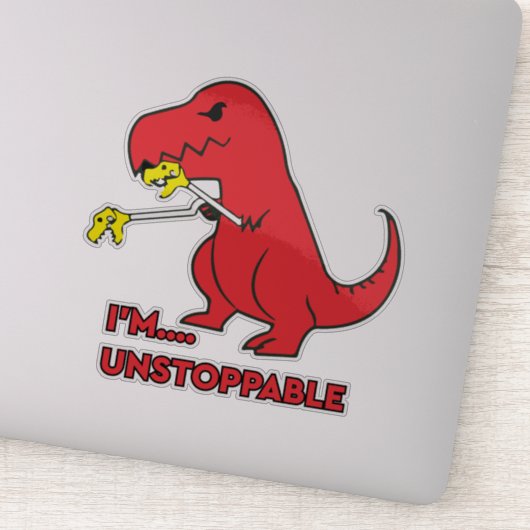 Ik ben onstuitbaar Funny Dino Sticker (Detail)
