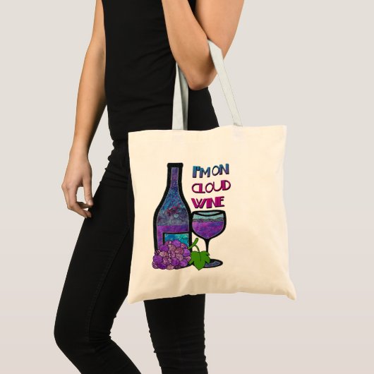 Ik ben op Cloud Wine Tote Bag (Voorkant (product))