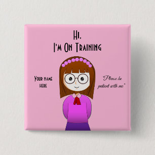 Ik ben op de Button van de Opleiding Roze