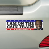 Ik ben op de Cain Train. Bumpersticker (Op auto)