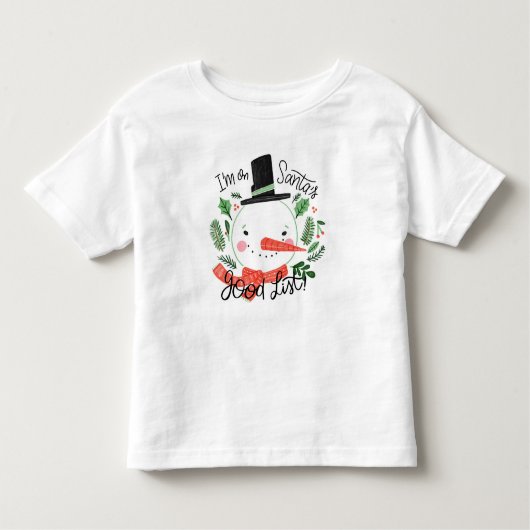 Ik ben op de Goede Lijst Snowman Toddler T-shirt v (Voorkant)