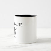 Ik ben op de stomme - grappige prijsopgave - tweekleurige koffiemok (Center)