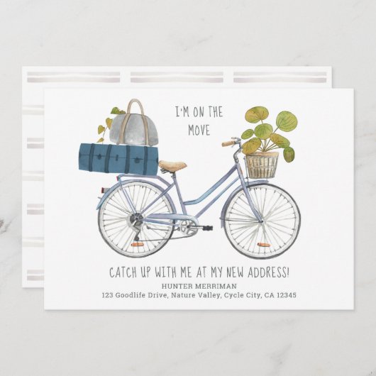 Ik ben op de Verplaatsingsfiets en Luggage Funny M Aankondiging (Voorkant / Achterkant)