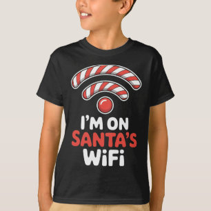 Ik ben op de wifi van de Kerstman Kerstvakantie Ke T-shirt