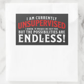 Ik ben op dit moment ongecontroleerd rechthoekige sticker (Tas)