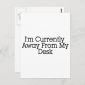 Ik ben op dit moment weg van mijn bureau briefkaart (Voorkant / Achterkant)