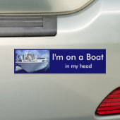 Ik ben op een boot, in mijn hoofd. bumpersticker (Op auto)