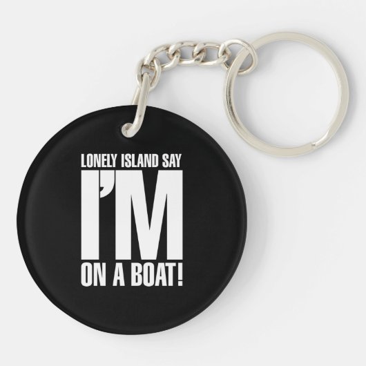 Ik ben op een boot sleutelhanger (Achterkant)