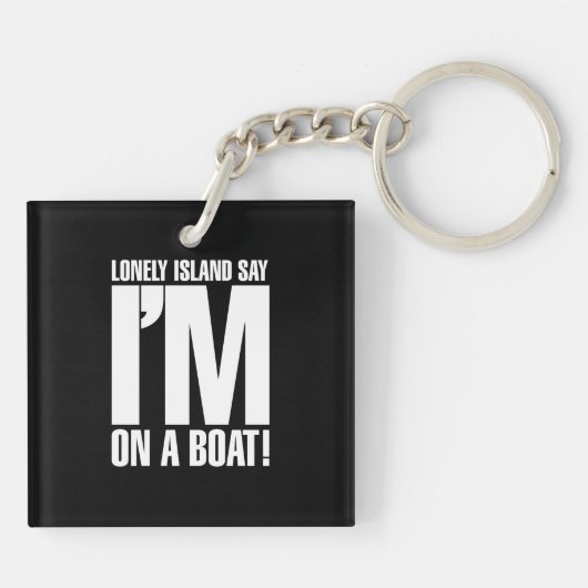 Ik ben op een boot sleutelhanger (Achterkant)