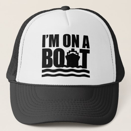 Ik ben op een boot trucker pet (Voorkant)
