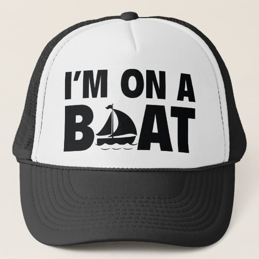 Ik ben op een boot trucker pet (Voorkant)