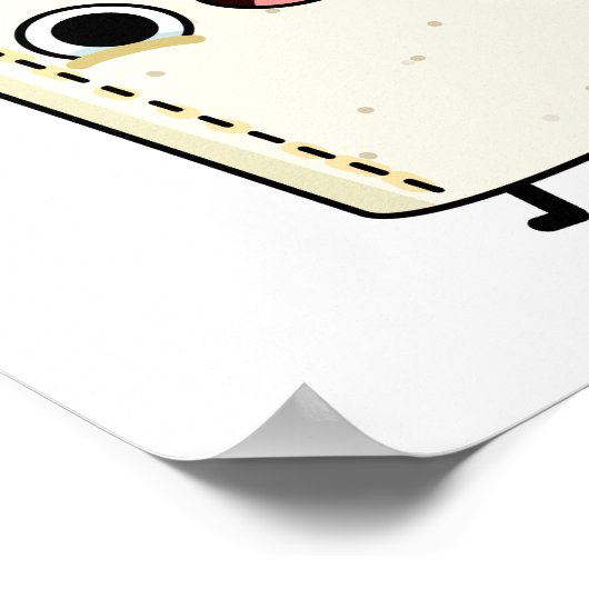 Ik ben op een draaiend speeltje met een papieren r poster (Hoek)