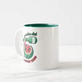 Ik ben op een meloendieet grappige watermeloen tweekleurige koffiemok (Voorkant links)