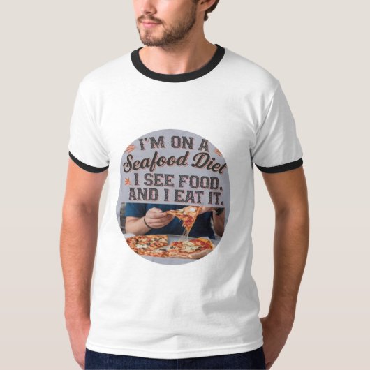 Ik ben op een vis eten grappig t-shirt (Voorkant)