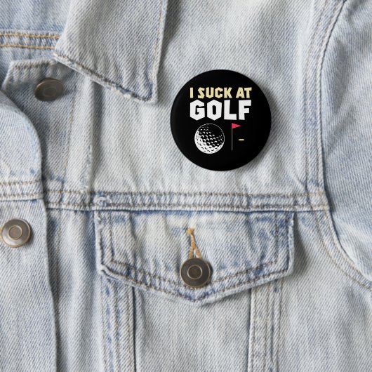 Ik ben op Golf Funny Golf getikt Ronde Button 5,7 Cm (In situ)