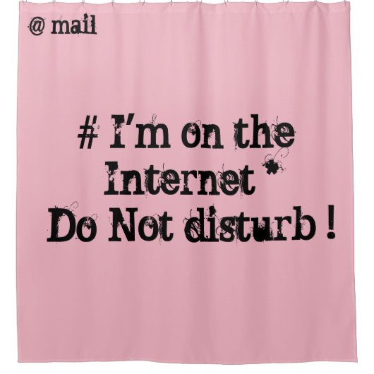 Ik ben op het internet. Niet storen! Douchegordijn (Voorkant)