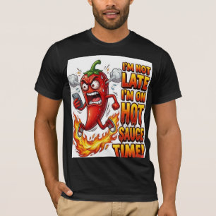 Ik ben op hete saus tijd grappige T-shirt pittig