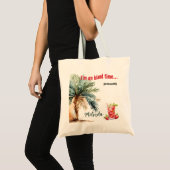 Ik ben op Island Time... Gepersonaliseerd strand Tote Bag (Voorkant (product))