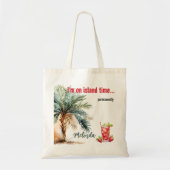 Ik ben op Island Time... Gepersonaliseerd strand Tote Bag (Voorkant)