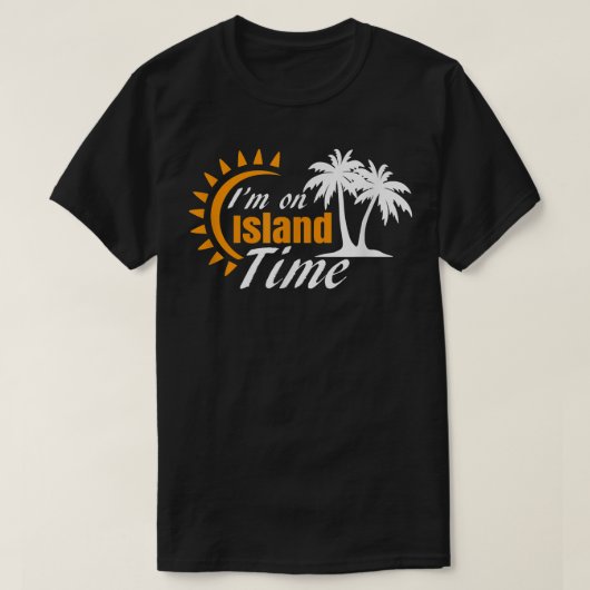 Ik ben op Island Time Ocean Water Lazy T-shirt (Design voorkant)