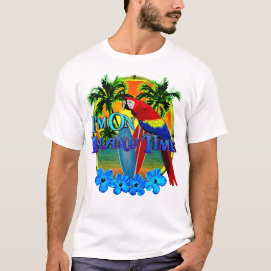 Ik ben op Island Time Tropical Beach T-shirt (Voorkant)