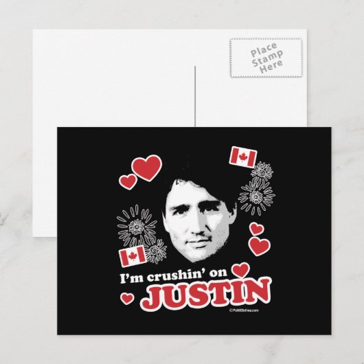 Ik ben op Justin aan het kruipen. Briefkaart (Voorkant / Achterkant)