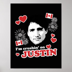 Ik ben op Justin aan het kruipen. Poster