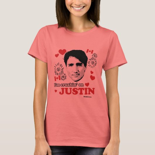 Ik ben op Justin aan het kruipen. T-shirt (Voorkant)