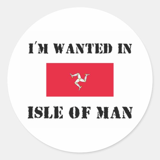 Ik ben op Man gewild Ronde Sticker (Voorkant)