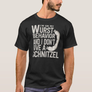 Ik ben op mijn wangedrag en ik geef geen schijn. t-shirt