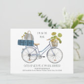 Ik ben op pad Fietstas en bagage Grappig verhuizen Aankondiging (Staand voorkant)