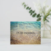 Ik ben op Vacation Beach Announcement Briefkaart (Staand voorkant)