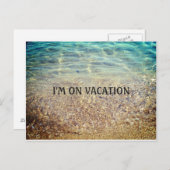 Ik ben op Vacation Beach Announcement Briefkaart (Voorkant / Achterkant)