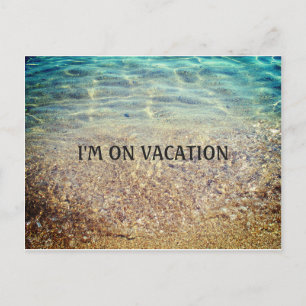 Ik ben op Vacation Beach Announcement Briefkaart