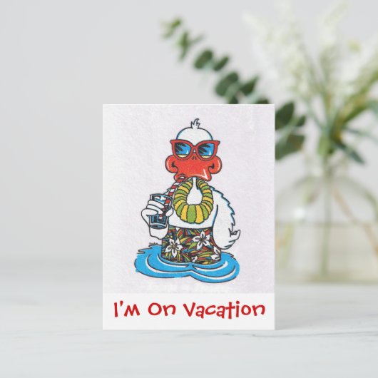 Ik ben op vakantie briefkaart (Staand voorkant)