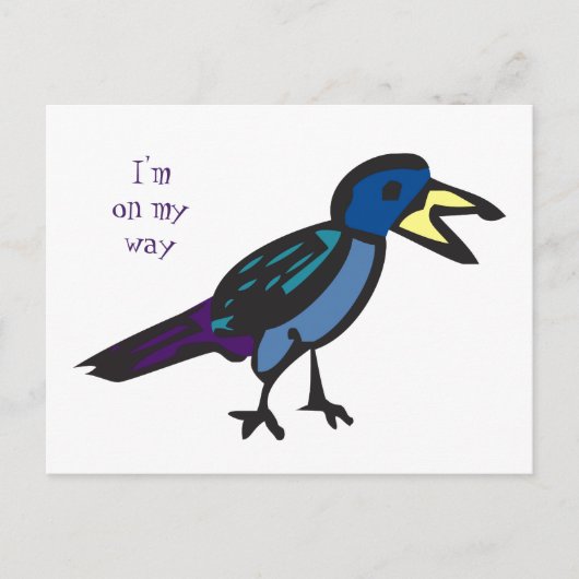 Ik ben op weg naar birdie briefkaart (Voorkant)