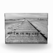 Ik ben op weg naar het strand, zwart-witte foto (Voorkant)